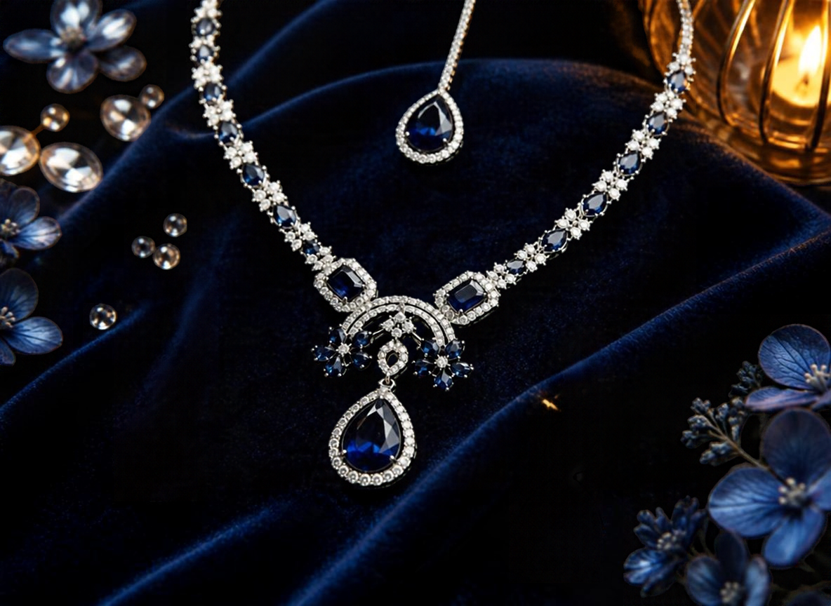 Navy Blue Necklace Set