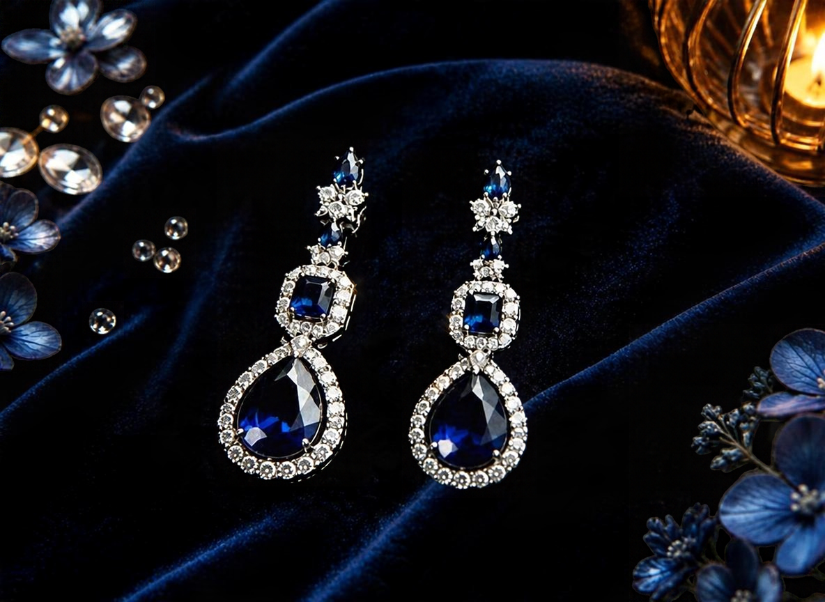 Navy Blue Necklace Set