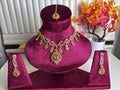 Gold Amber Champagne Traditional Necklace and Earring Set