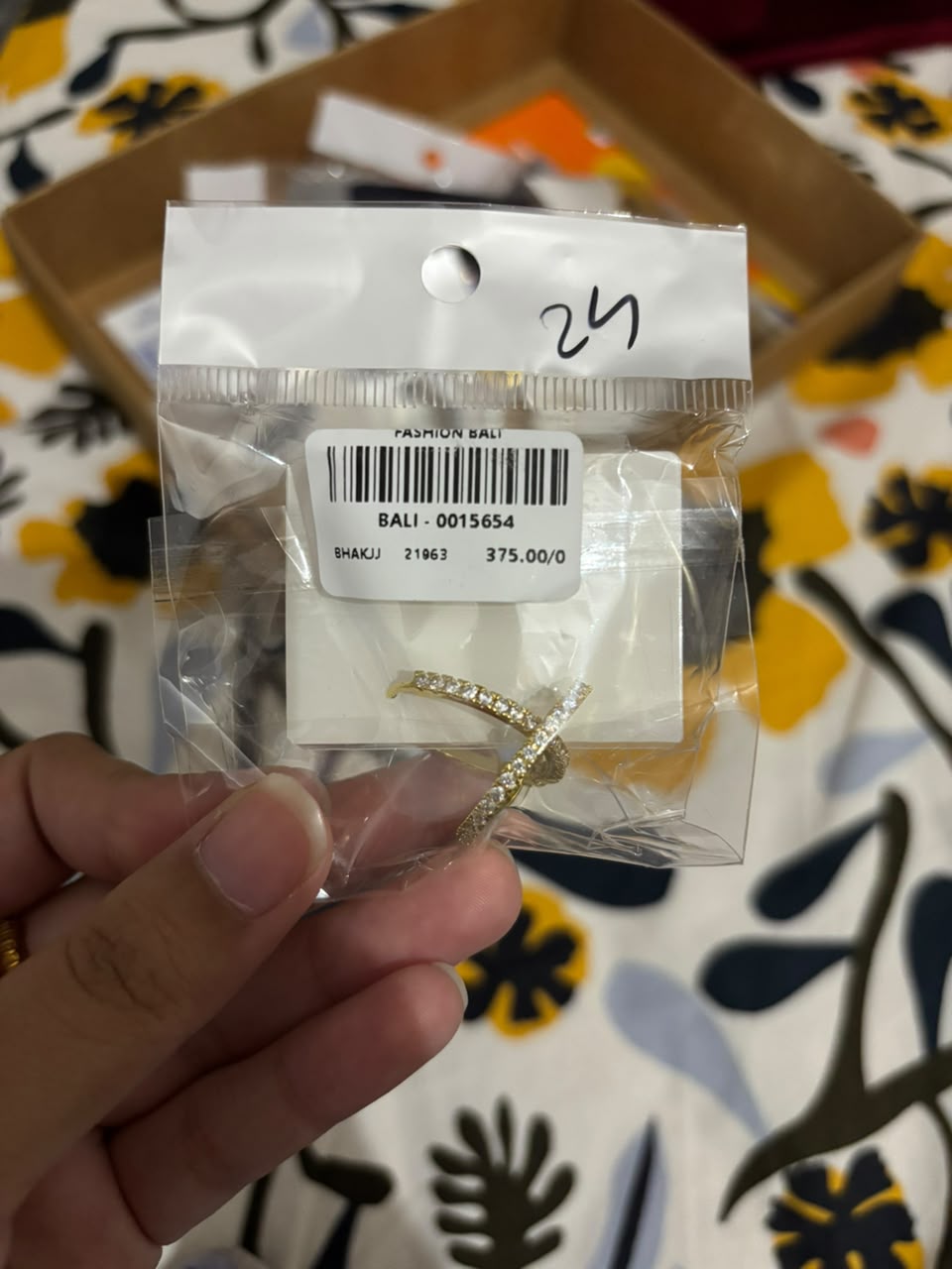Gold Criss-Cross Pavé Crystal Fashion Ring