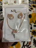 Pearl Pink Halo Necklace and Earring Set
